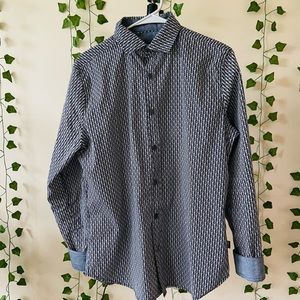 DKNY button-up shirt in black and white